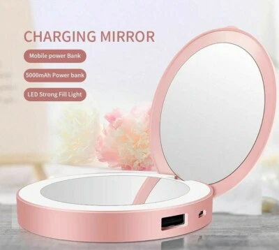 5000mah Powerbank External Battery Charger Makeup Mirror Gift Surprize For Women - Image 1 of 4