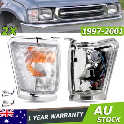 Left+Right Corner Indicator Blinker Park Light Chrome for Toyota Hilux 1997-2001 - image 1 of 4