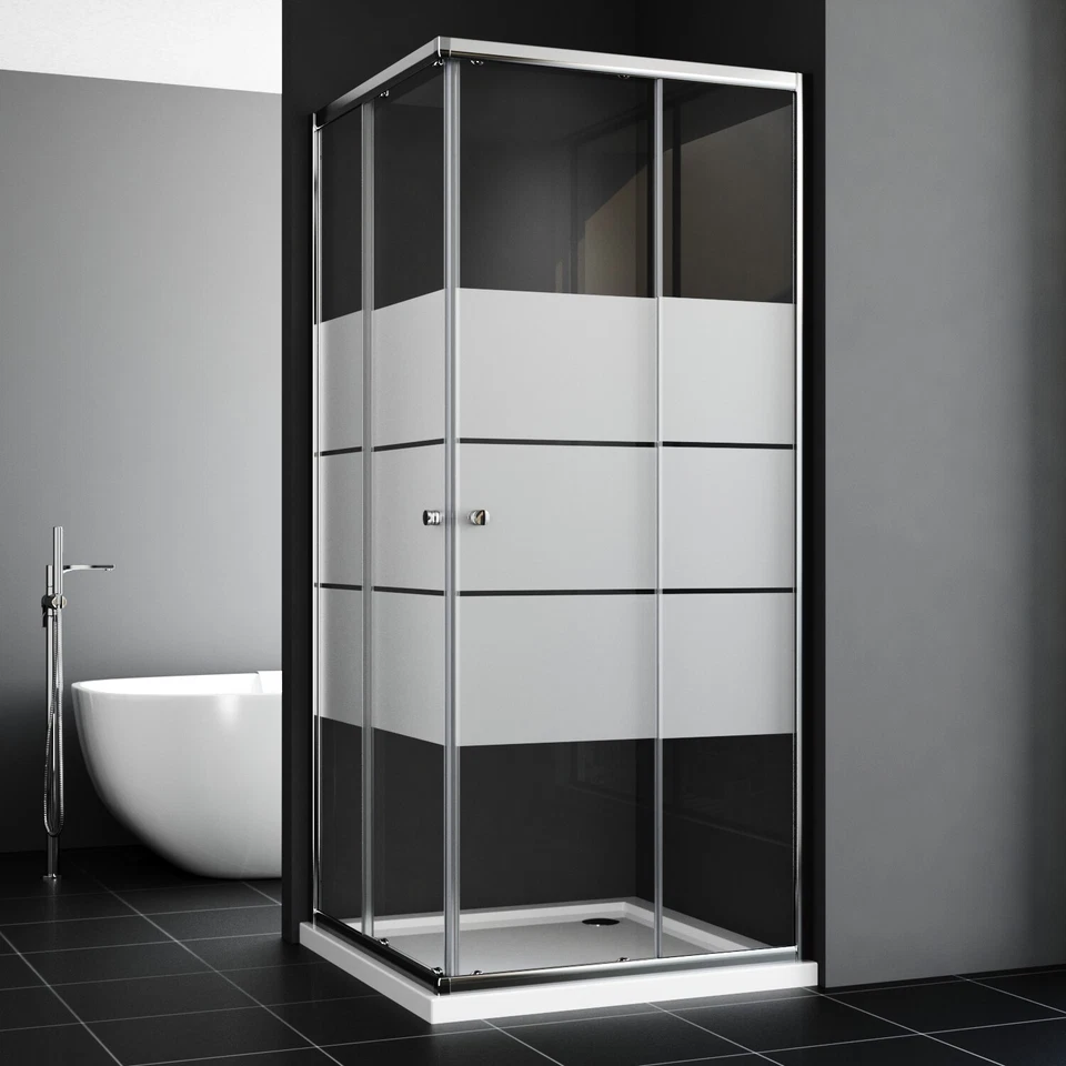 Duschabtrennung Duschtür Schiebetür Duschwand 75x75 cm Duschkabine Eckeinstieg - Bild 1 von 4