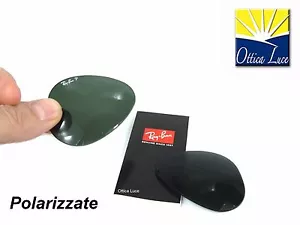 Lenti Ricambio Ray Ban Aviator 3025 - 3138 Shooter Calibro 55 Polarizzate Nere - Imagen 1 de 2