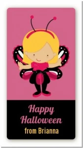 Butterfly Costume Personalized Halloween Rectangle Stickers - Halloween Favors - Picture 1 of 1