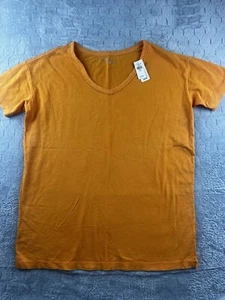 Aerie Women Short Sleeve Cotton V Neck Orange Boyfriend T Shirt Size XSmall - Picture 1 of 6