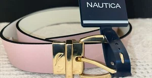 Women Pink Belt Medium NAUTICA, 1.5” Wide Reversible To White, Designer M - Picture 1 of 6