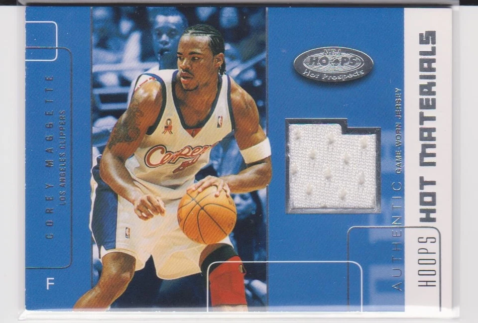 AUCTION COREY MAGGETTE CLIPPERS 2002-03 Hoops Hot Prospects #HM-CM Hot Materials - Image 1 of 1