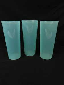Tupperware Becher 16 Unzen BLAU gerade Seite - ohne Deckel stapelbar #5107 3er Set - Bild 1 von 6