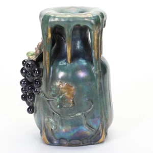 Edda Amphora Austria Vase Turn Teplitz Heliosine Glaze Stalactites - Picture 1 of 19