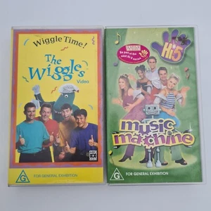 Wiggly Time! The Wiggle's Video 1993 & Hi-5 Music Machine 2000 PAL Kids VHS Tape - Picture 1 of 10