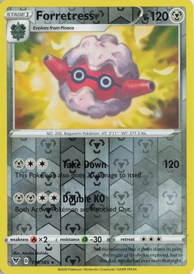 Forretress Reverse Holo Rare – SWSH04: Vivid Voltage #114/185 Pokémon TCG - Image 1 of 2