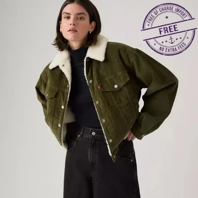 Chaqueta de camionero Sherpa para mujer Best Seller Levi's años 90 verde hiedra - verde talla EE. UU. Foto 1 de 4