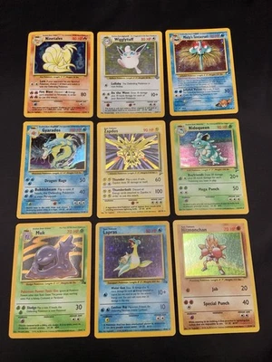 Vintage Rare Holo Pokémon Card Lot WOTC 1999 Base Set 2, Jungle, Fossil - MP/HP - Image 1 of 4