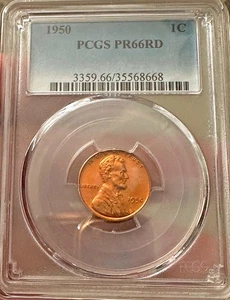 š„ 1950 Lincoln Wheat Cent PCGS PR66RD Proof Brilliant Red Gem ā Gorgeous Luster - Picture 1 of 4