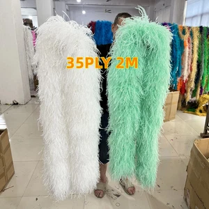 Boa de plumas de avestruz gruesa 2M esponjosa bufanda de plumas de avestruz suave novedad - Imagen 1 de 36
