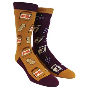 Youth Peanut Butter and Jelly Socks Funny Lunch Jam Sandwich Graphic Novelty - Picture 1 of 9