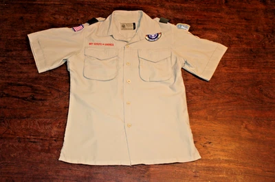 Camisa juvenil Boy Scouts of America BSA bronzeada média ventilada poli microfibra macia - Imagem 1 de 4