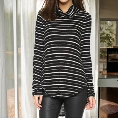 We The Free Kristina Striped Drippy Waffle Knit Cowlneck Thermal Size L - Image 1 of 4