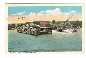 Tarjeta postal The Boat Landing, Woods Hole, Mass. 1923 - Imagen 1 de 2