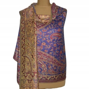 Pashmina Style Zweiseitiger Schal Schleier Dupatta Stola Paisley Gewebt S27.06 - Picture 1 of 3