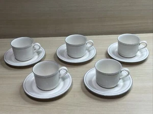 Lenox Chinastone For the Grey Patterns Stripe 5 Saucers 5 Coffee Cups Mugs - Picture 1 of 12