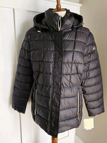 Cappotto invernale donna Michael Kors nero impacchettabile piumino imbottito nuovo con etichette XL $150