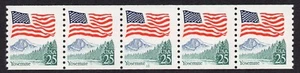 USA, SCOTT # 2280A, COIL STRIP OF 5 PNC #10 FLAG OVER YOSEMITE, MNH - Picture 1 of 1