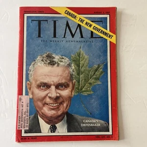 1957 AUGUST 5 TIME MAGAZINE - CANADA'S JOHN DIEFENBAKER - T 1601 - Picture 1 of 20