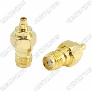 1x SMA Female Jack to MMCX Male Plug Straight Coax Adapter Connector Converter - Picture 1 of 4