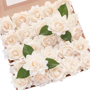 Floroom Artificial Gardenia Flowers 2.7" 25Pcs Real Looking Cream Foam Fake Flow - Picture 1 of 12