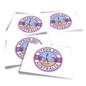 4x Rectangle Stickers - Purple Byron Bay Australia Travel #9246