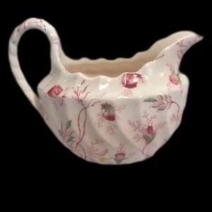 Crema vintage "Rosebud Chintz" Copeland Spode Inglaterra borde ondulado 3"x 4"x 5" - Imagen 1 de 6