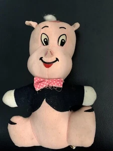 Vintage 1975 Porky Pig Warner Bros Plush Toy Stuffed Animal Looney Tunes 8" Doll - Imagen 1 de 7