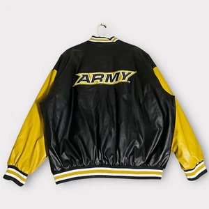 Army Varsity Giacca Uomo 3XL Nero Cavalieri Vintage anni 90 Letterman College Jock - Foto 1 di 18