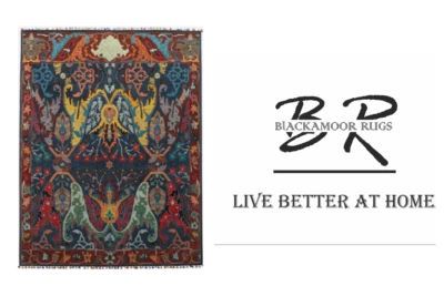 Colorromace  New Morris Ikat Black Traditional Style HandTufted Woolen Area Rug - Image 1 of 4