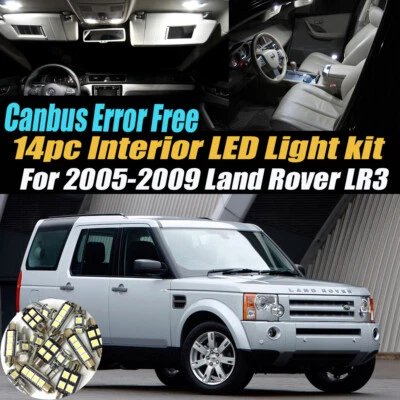 Kit de luces blancas LED interiores sin errores CANbus 14 piezas para Land Rover LR3 2005-2009 Foto 1 de 4