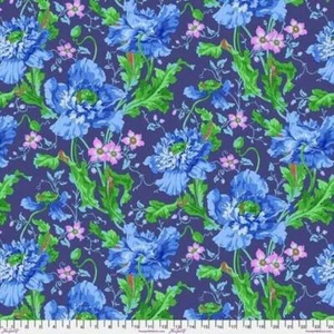 PJ Kaffe Fassett Papaver In Blue ~ - Picture 1 of 1