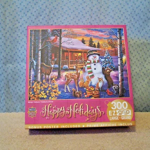 300-TEILIGES MEISTERTEILE PUZZLE, SCHÖNE FEIERTAGE (WINTERBESUCHER) 24" x 18" - Bild 1 von 5