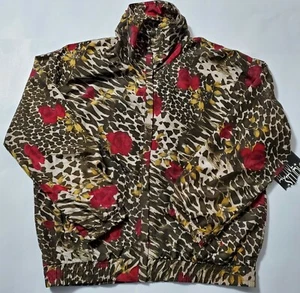 Active Studio Jacket Womens Medium Rousso Roses Floral Print Windbreaker - Picture 1 of 7
