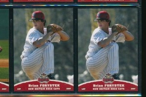 Lot (2) 2007 Grandstand #28 Brian Forystek New Britain Rock Cats (CA66) SWSW6 