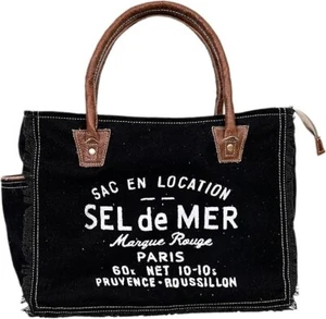 Upcycling Vintage Canvas Leder Beuteltasche Handtasche Hobo Freizeit Handtasche Damenhandtasche neu - Bild 1 von 7
