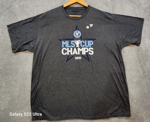 New York City FC 2021 MLS Soccer Champs Men's 3XL T-Shirt Gray Blue DS - Picture 1 of 3