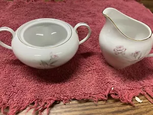 Vintage Royal Sovereign Japan BLUSH ROSE Cream and Sugar (No lid for Sugar Bowl) - Picture 1 of 4