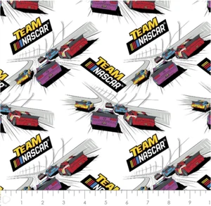 Camelot Fabrics NASCAR Tracks White Cotton Fabric by the Yard - Picture 1 of 1