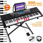 Portable 61Key Electric Light Up Piano Keyboard w/Pedal Stand Headset Microphone