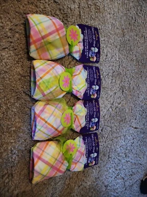 Bolsa de envoltura de regalo de tela con 4 sellos etiqueta de pañuelo flores rosa envío rápido Foto 1 de 3