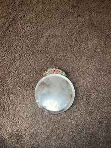 Antiker 20er Jahre englischer Barbola Blumen Schminktisch Kosmetikspiegel Staffelei  - Bild 1 von 3