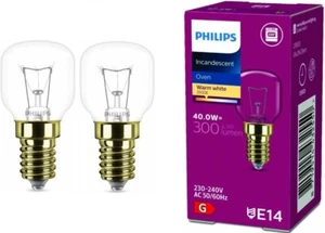 2x Philips Backofenlampe E14 40W Tropfenform 45mm Durchmesser, temperaturfest bi - Bild 1 von 2