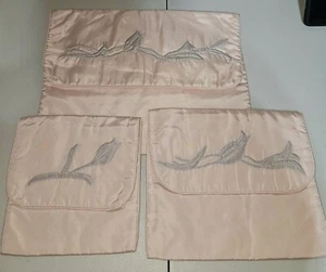 Vintage Lingerie/Stocking Bags Set Of Three Matching Various Sizes Beautiful - Picture 1 of 9