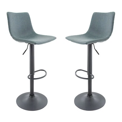 LeisureMod Tilbury Modern Adjustable Bar Stool With Footrest & 360-Degree Swivel - Image 1 of 4
