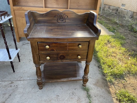 Vintage Bennington Pine Nightstand Cover