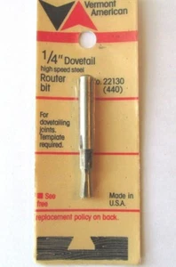 1/4" DOVETAIL HSS ROUTER BIT VERMONT AMERICAN 22130 Factory Sealed - Picture 1 of 1