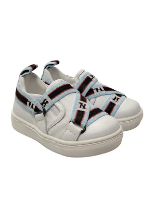 NUEVO Fendi Niño Niños Niñas Blanco Texto Logo Zapatillas 20 4 Foto 1 de 4